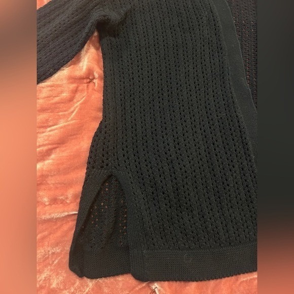 XSmall Old Navy Black Crocheted Cardigan Quarter Sleeves‎ Winter Fall - Picture 9 of 12
